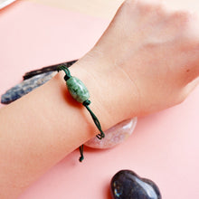 Jade and Lotus on Thread Bracelet