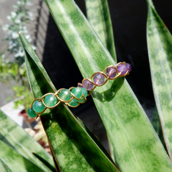 Full Bead Wire Ring - Belladonna 4mm